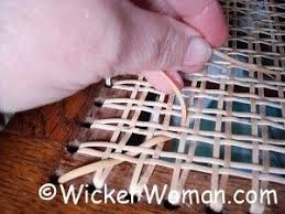 Chair Caning Step 5 First Diagonal Caning Cane Chair Woven Chair
