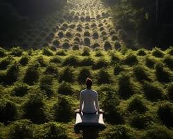 تصویر person meditating in nature