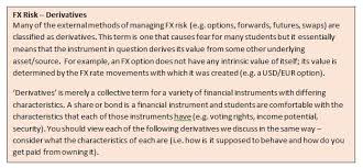 Double Exit Foreign Exchange Risk Part 3 External Hedging Methods Exam Questions