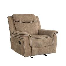 Benton Desert Color Microfiber Welted Pillow Top Arm Manual Glider Recliner Recliner Glider Recliner Standard Furniture