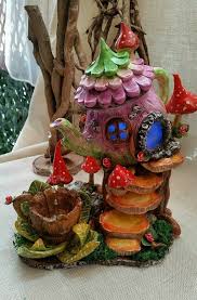 Teapot House Clay Fairy House Fairy Tree Houses Clay Fairies