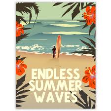 Endless Summer Wave Arte De Surf Surf Retro Posters Vintage