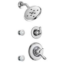 There is no way of increasing or decreasing this designed flow rate feature. Delta Dss Linden 1702 Chrome Monitor 17 Series Dual Function Pressure Balanced Shower System With Integrated Volume Control Shower Head And 2 Body Sprays Includes Rough In Valves Faucetdirect Com