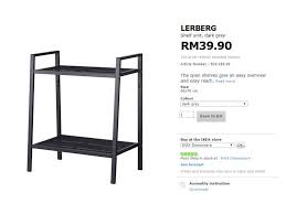 a lerberg 2 tier shelf in dark gray 3 ikea store shelf unit shelves
