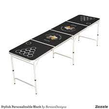 Stylish Personalizable Black Beer Pong Table Zazzle Com Beer Pong Tables Black Beer Ball Storage