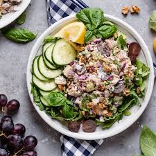 Combine walnuts, celery, onion, grapes and apples in a medium bowl. Chicken Waldorf Salad Whole30 The Real Food Dietitians