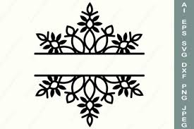 Download Snowflake Frame Split Monogram Graphic By Anastasiyaartdesign Creative Fabrica