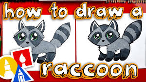 Print onto white card and. How To Draw A Cute Raccoon Youtube