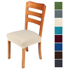 Please refer to product size before purchase. Homaxy Premium Jacquard Dinning Chair Seat Covers Spandex Stretch Dining Room Chair Seat Cover Beige Slipcover Durable Protectors Set Of 2 Dining Chair Slipcovers Home Kitchen
