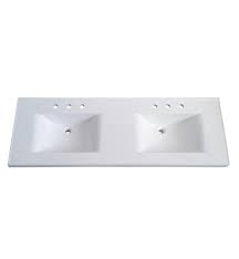 The vanity top is built with flawless white finish, a 1.25 in. Sagehill Designs Wb6122d W Premier 61 Double Bowl Rectangular Cultured Marble Vanity Counter Top With Integrated Sink In White