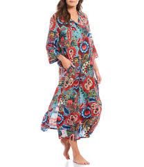 natori paisley bloom satin caftan dillards