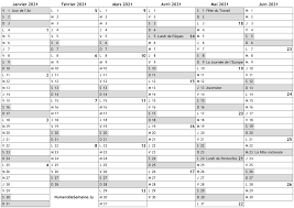 Semaine n°23 du 7 juin 2021 au 13 juin 2021. Calendrier 2021 1er Semestre