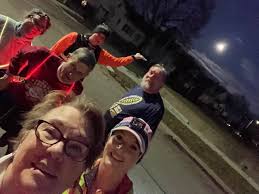 The early group that started at 4:30. Great run tonight with a full moon.
