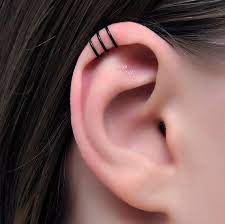 No Piercing Black Three Rings Helix Ear Cuff Triple Rings Etsy Silver Ear Cuff Ear Piercings Ear Cuff