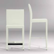 White camargo swivel adjustable height bar stool (set of 2) by wade logan®. Folio White Top Grain Leather Bar Stools Crate And Barrel