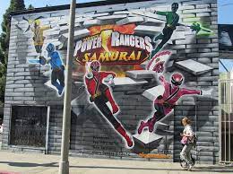 Power Rangers 3d Mural Los Angeles Mural Power Rangers Mural