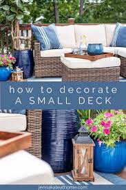 Small Deck Makeover Reveal In 2021 Small Deck Decorating Ideas Deck Decorating Outdoor Deck Decorating