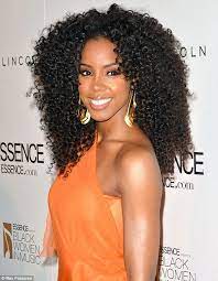 Curl Power Kelly Rowland Wears Big Hair And A Gorgeous Orange Gown As She S Honoured By Essence Magazine Curly Hair Styles Big Curly Hair Big Hair