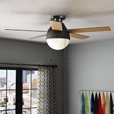 The body of this fan is oil rubbed bronze. Hunter Fan 46 Anslee 5 Blade Flush Mount Ceiling Fan With Pull Chain And Light Kit Included Reviews Wayfair