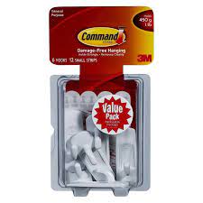 Command 6 Hooks 12 Strips Small Sized Utilitydecorative Hooks Value Pack White Utility Hooks Plastic Hooks Command Hooks