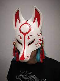 fox mask kitsune mask cosplay costume japanese mask animal etsy in 2021 kitsune mask japanese mask japanese fox mask