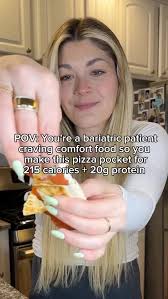 You can still have foods you enjoy & work towards your bariatric goals!⁣,  ⁣, This pizza pocket is so yum & takes literally 5 min to make👀⁣, ⁣,  Ingredients:⁣, 1 mission carb balance tortilla⁣, 1/4 cup ...