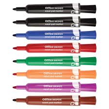 office depot r easel pad markers 100 recycled assorted pack of 8 fc102607