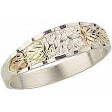 Mens Stylish Four Leaf Sterling Silver And 12k Leaves Black Hills Gold Ring Sterling Silver Mens Black Hills Gold Jewelry Black Hills Gold
