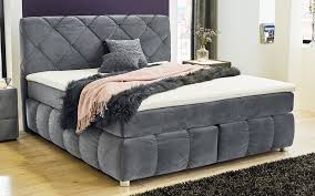 Matratzen wohin das auge reicht. Boxspringbett Bella In Grau 2 X Matratze In Medium Liegeflache Ca 180 X 200 Cm Online Bei Hardeck Kaufen