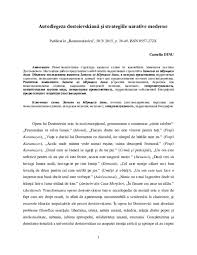 (toate propoziţiile încep cu litere mari şi se termină cu semne de punctuaţie, fără prescurtări de tipul nush, acm, adik şi fără dezacorduri flagrante). Pdf Autodiegeza DostoievskianÄ Si Strategiile Narative Moderne Camelia Dinu Academia Edu