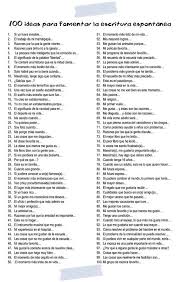 100 Ideas Para Fomentar La Escritura Espontanea Spanish Writing Ap Spanish Language Learning Spanish