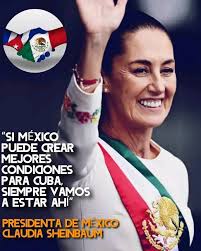 Gracias @Claudiashein por su solidaridad con este pueblo que le admira y  quiere. Las palabras no alcanzarían para agradecer tanta gratitud y apoyo.  #Cuba está eternamente agradecida. Gracias #México🇲🇽‼️ @DiazCanelB  @CubaMINREX @violetamg10078 @