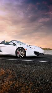 Mclaren Mp4 12c Spider White Supercar Sunset Road 750x1334 Iphone 8 7 6 6s Wallpaper Background Picture Image