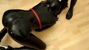Super Hot Girl In Black Latex Catsuit With Mask + Gloves Loves To Lick Her  Rubber Boots (Wellies)