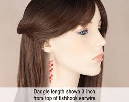 Long Orange Earrings, Deep Red-orange Beaded Cascade Earrings, Fall and  Autumn Jewelry, Choose Your Metal Color