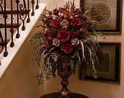 Christmas Candle Floral Arrangement Elegant Holiday Etsy In 2020 Silk Floral Centerpiece Silver Holiday Decor Funeral Floral Arrangements