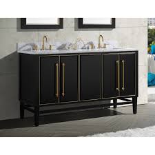 Pre drilled for a single hole faucet sink available in high gloss white high gloss ash gray dark gray oak and rosewood dimensions. Avanity Mason Black Fiish 60 Inch Double Bathroom Vanity Cabinet Only Overstock 28670945 Black With Brushed Silver Trim