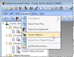dentrix g5 includes a screen capture feature that allows you