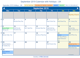September 2019 Uk Holidays Calendar September Septemberholidays 2019calendar Septemberholidayscalendar Uk September Holidays Calendar 2019 Calendar