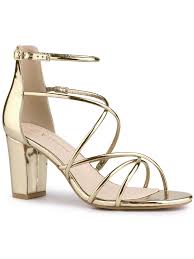 Allegra K Women S Strappy Crisscross Strap Block Heels Sandals Walmart Com
