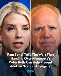 🔗: bit.ly/4abxDcq U.S. Attorney General Pam Bondi wrote a letter to  Minnesota Gov. Tim Walz after the death of another American citizen at the  hands of federal agents in Minneapolis, urging the
