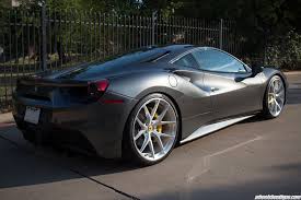 It cuts a striking figure, and is finished in understated grey and gold, with chic beige and camel interiors. Ferrari 488 Grey Hre P101 Wheel Front