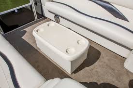 Sweetwater Premium 220 Sl The Optional Bow Cooler Table Is Really Nice And Matches The Boat With 4 Cupholders It A Pontoon Cool Tables Refreshments Table