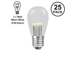 Novelty Lights 25 Pack Led S14 Outdoor Patio Edison Replacement Bulbs Warm White E26 Medium Base 1 Watt Newegg Com