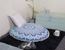 Popular Handicrafts Large Ombre Mandala Round Hippie Floor Pillow Cushion Pouf Cover Bohemian Yoga Decor Floor Yoga Decor Floor Pillows Large Floor Pillows