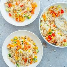 In a large pan with olive oil. Easy Tuna Rice Salad Easy Peasy Foodie