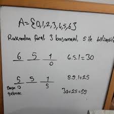A 0 1 2 3 4 5 6 Kumesinin Elemanlari Kullanilarak Rakamlari Farkli 5 Ile Tam Bolunebilen 3 Basamakli Eodev Com