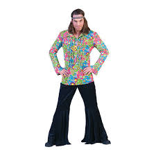 Lo avevo uguale quando ero giovane!' Camicia Hippie Anni 70 Uomo Shop Magic Games Party