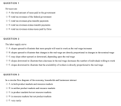 Solved Question Net Taxes Are O A The Total Amount Of Ta