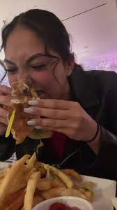 on a date kinda nervous #mukbang #eatingshow #eatwithme #dinner #date  #sugarfactory #burger #fries #southbeachflair #bigbites #thick #firstbite  #tastetest #juicy #beef #shrimp #foodreview #goodeats ...